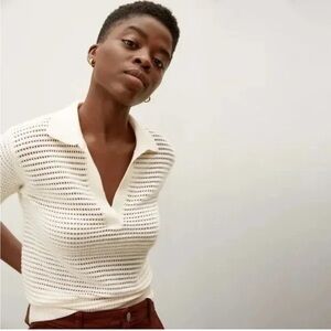 Elegant White Knit Women's Top